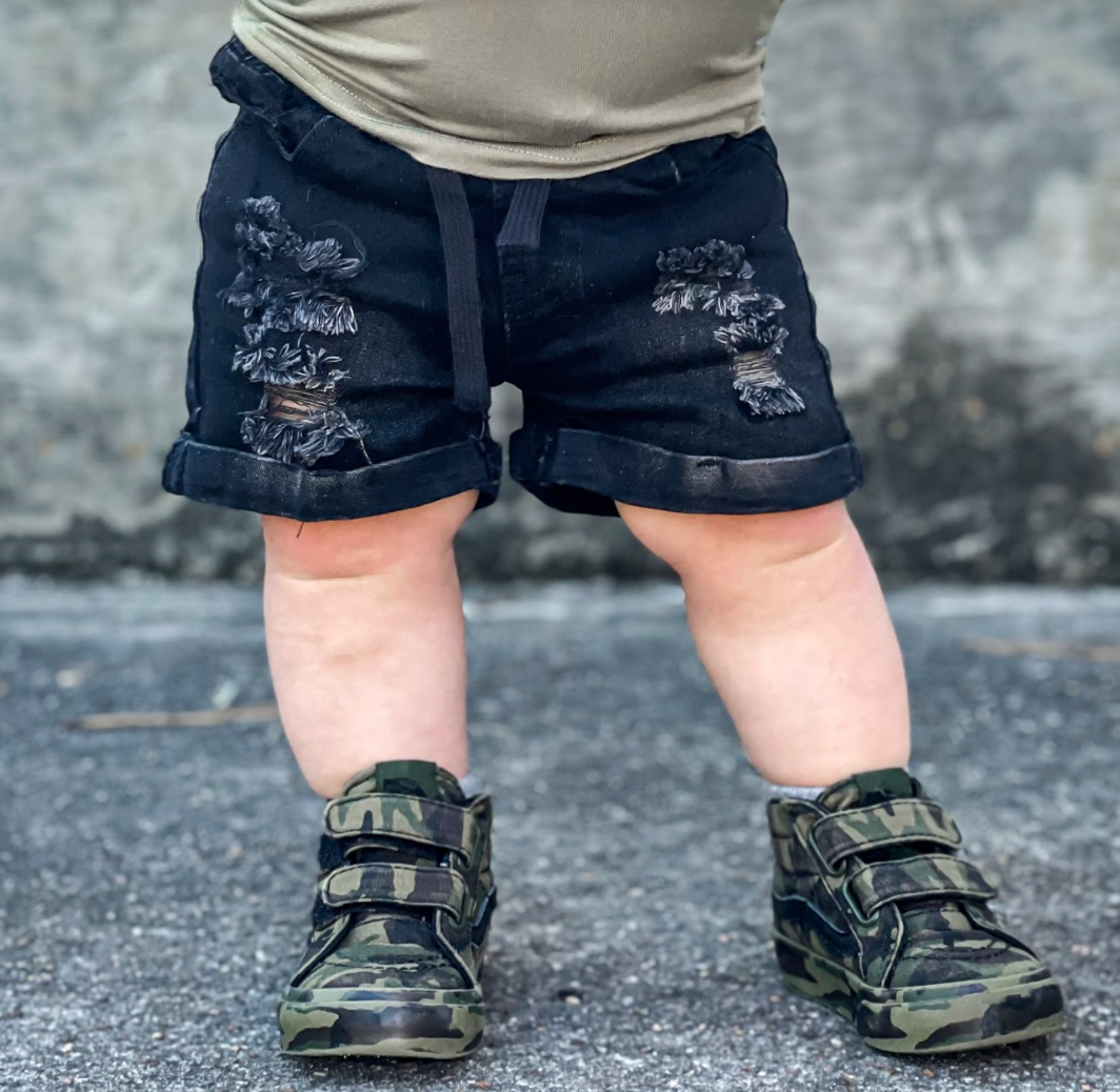 Baby boy online black jean shorts