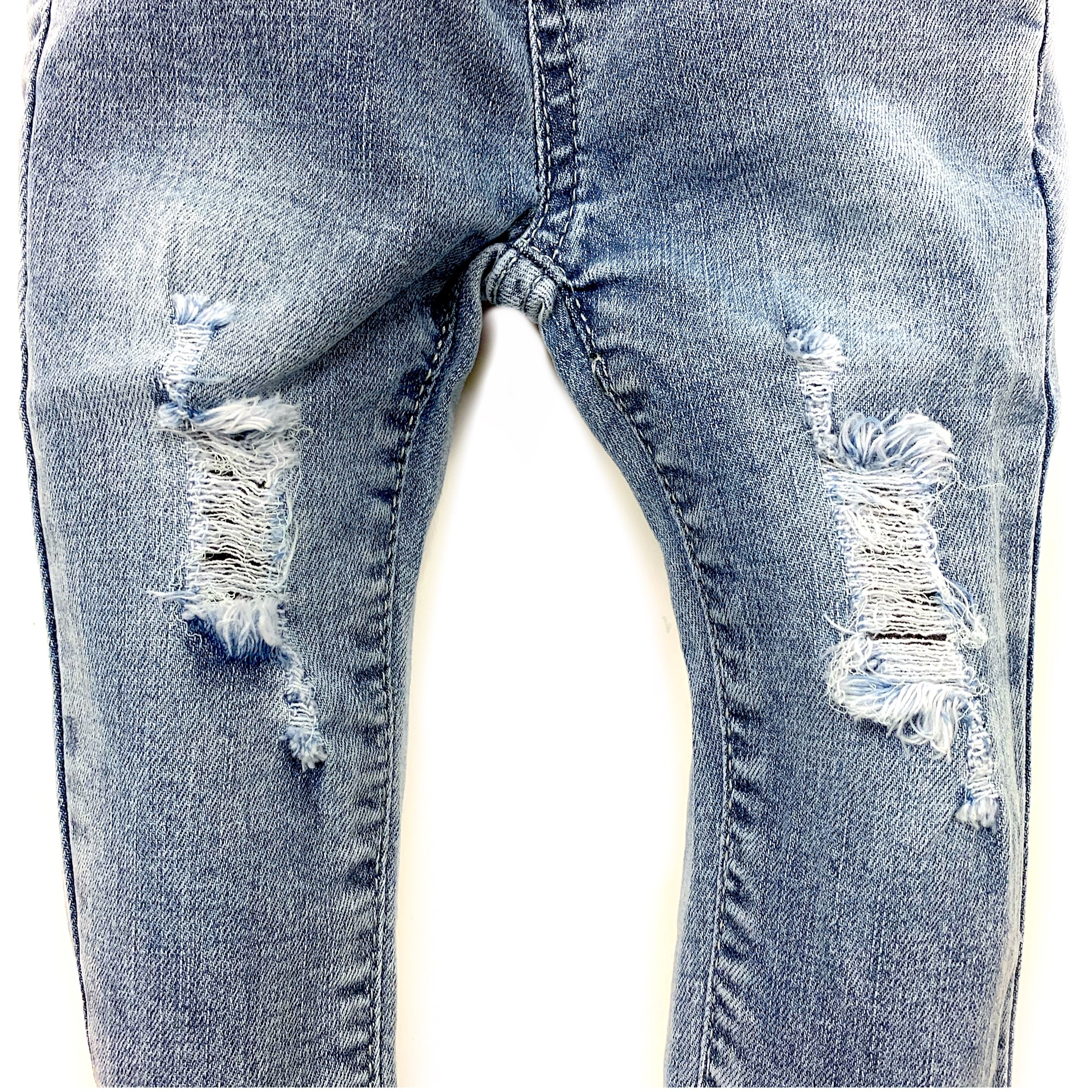 Light wash distressed denim jeans - FIVE&KNUX